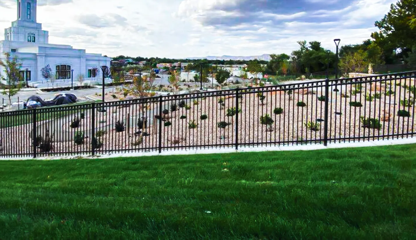 Perimeter planting areas and turf establishment