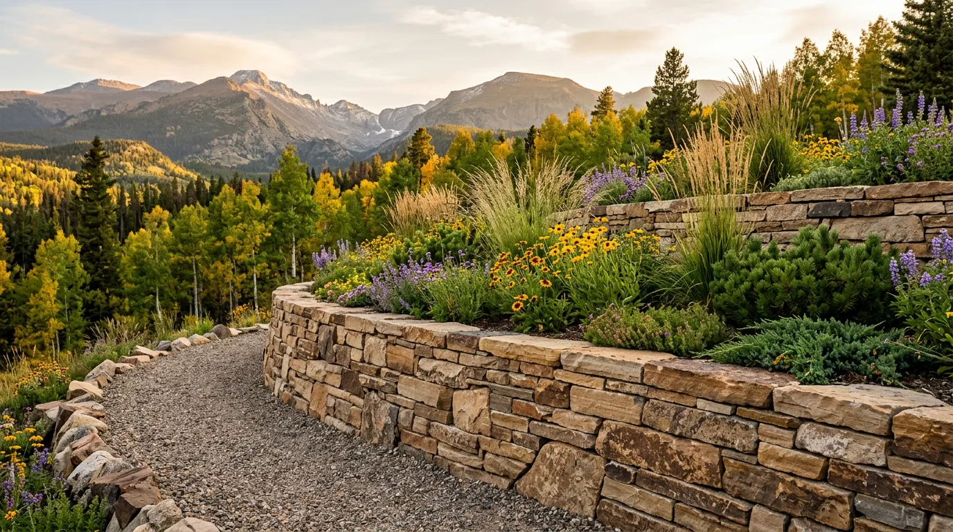Stone Retaining Wall & Garden